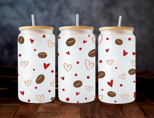 Coffee beans and hearts - UV Libby Wrap