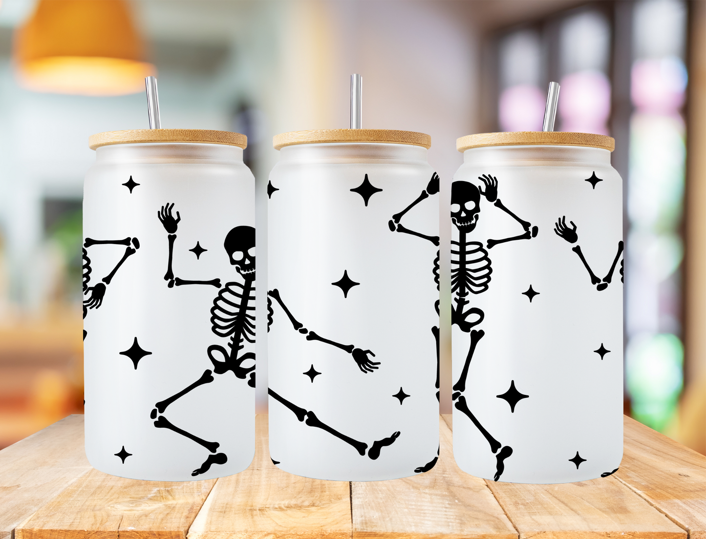 Black skeletons and sparkle - UV Libby Wrap