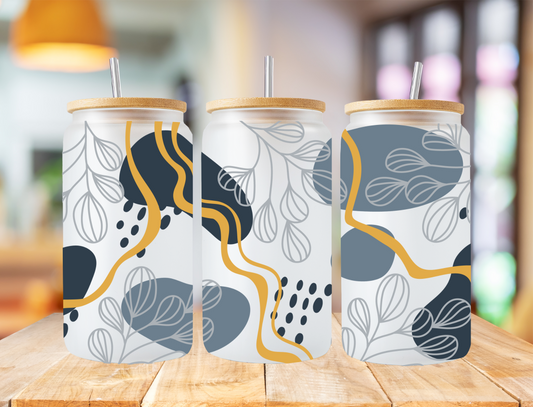 Yellow waves and grey plants - UV Libby Wrap