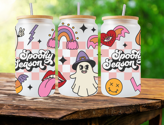 Spooky season. pink checkered - UV Libby Wrap