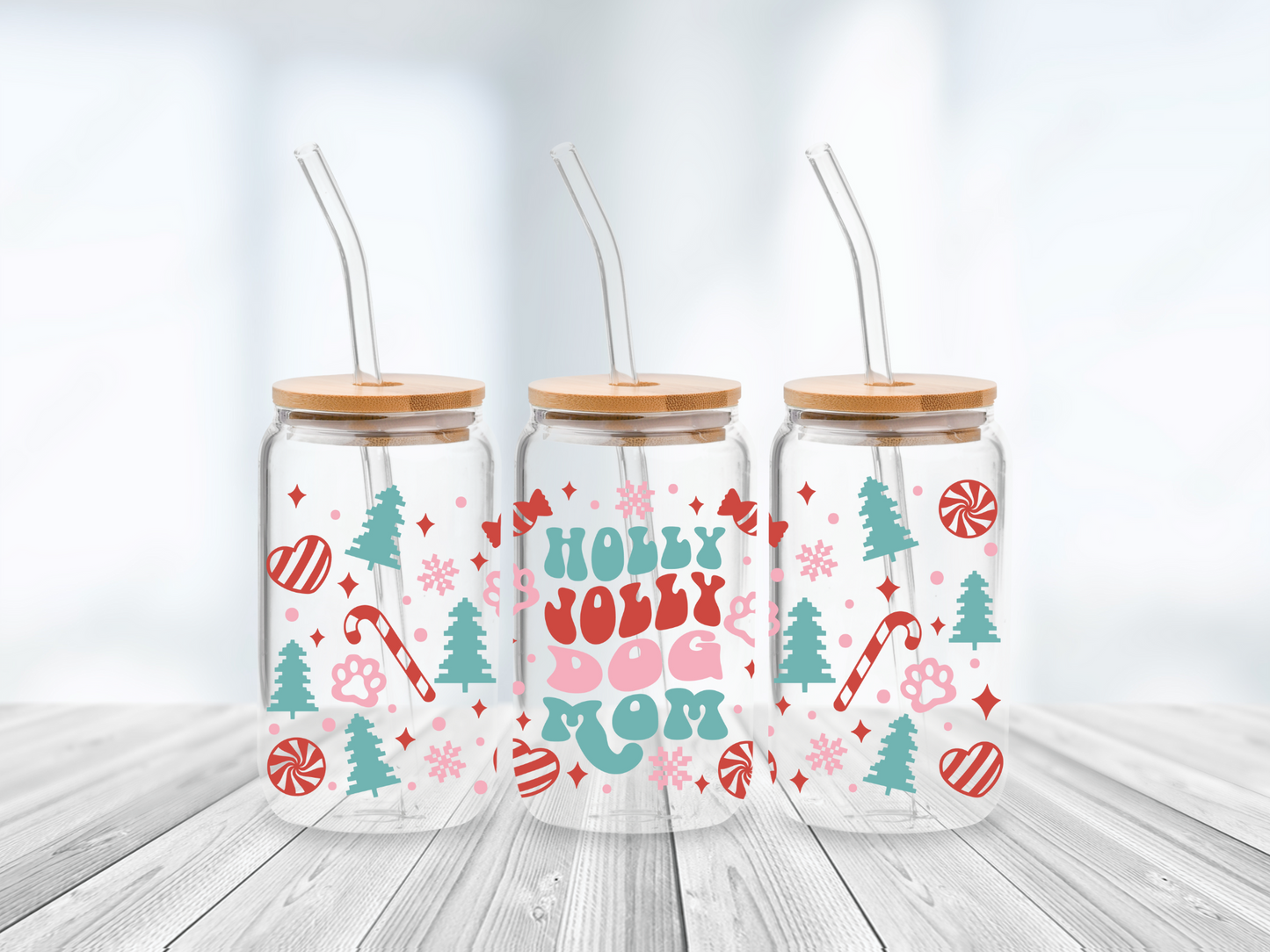 Holly jolly dog mom - UV Libby Wrap