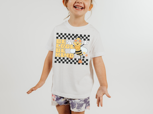 Be cool be kind black checkered