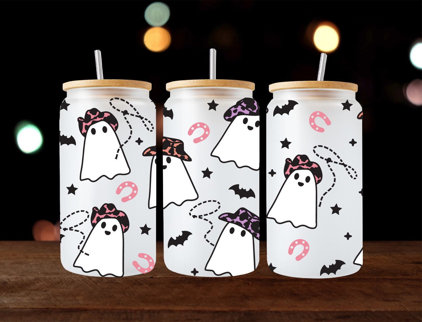 Ghost cowboys, orange, purple, and pink - UV Libby Wrap