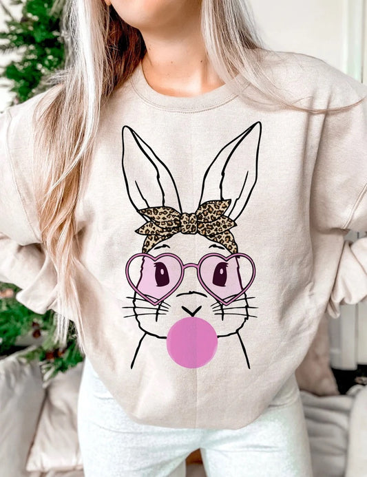 Bubble Gum Leopard Bow Bunny
