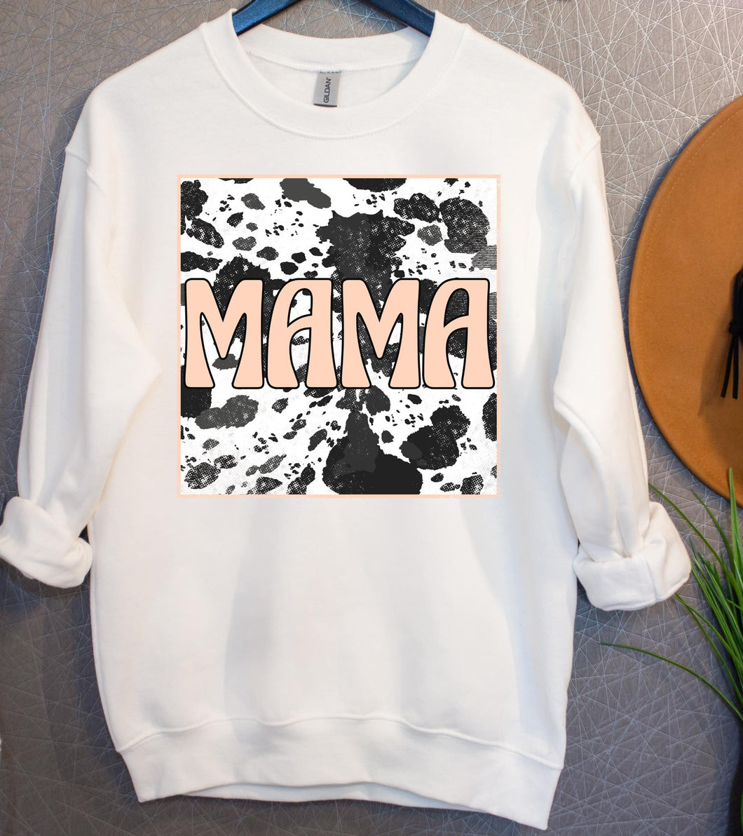 Square Cow Print Mama