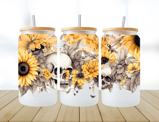 Skulls and sunflowers - UV Libby Wrap