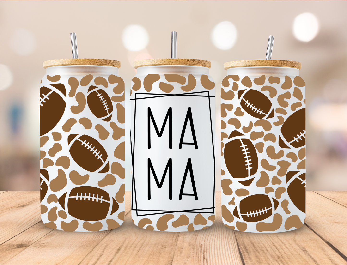 Mama with footballs and giraffe print - UV Libby Wrap