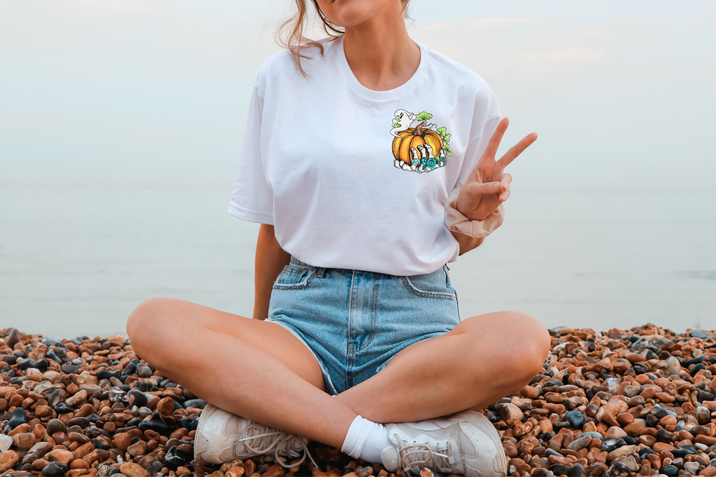 skeleton hand pumpkin ghost