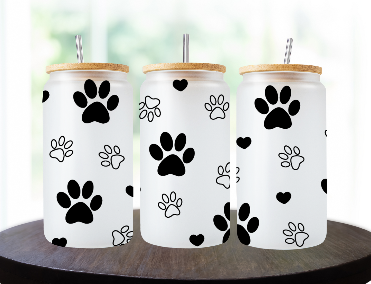 White and black pawprints - UV Libby Wrap
