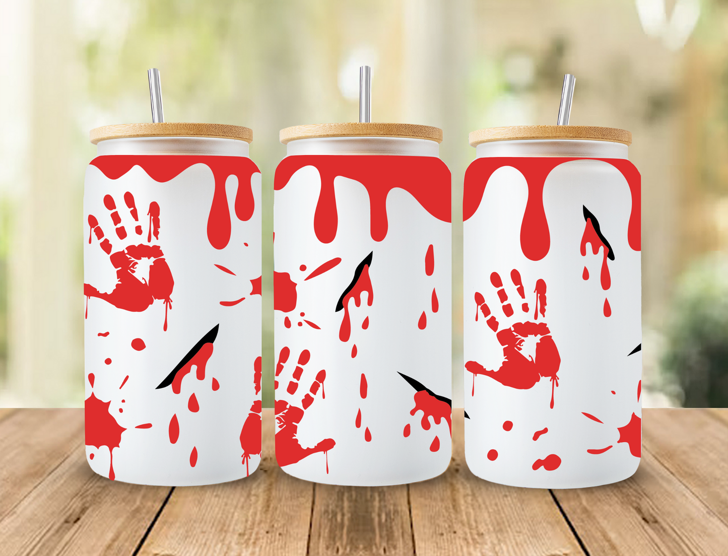Bloody handprints with blood drip - UV Libby Wrap