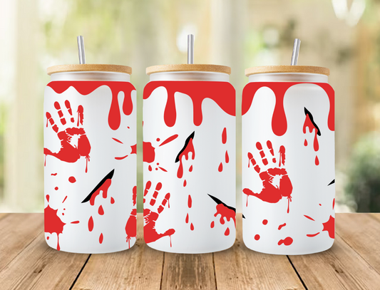 Bloody handprints with blood drip - UV Libby Wrap