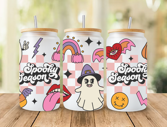 Spooky season. pink checkered - UV Libby Wrap