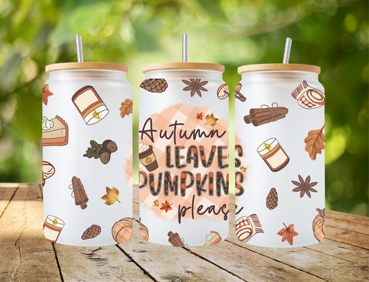 Autumn leaves pumpkin please, checkered - UV Libby Wrap