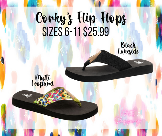 Multi Leopard Corky Flip Flop