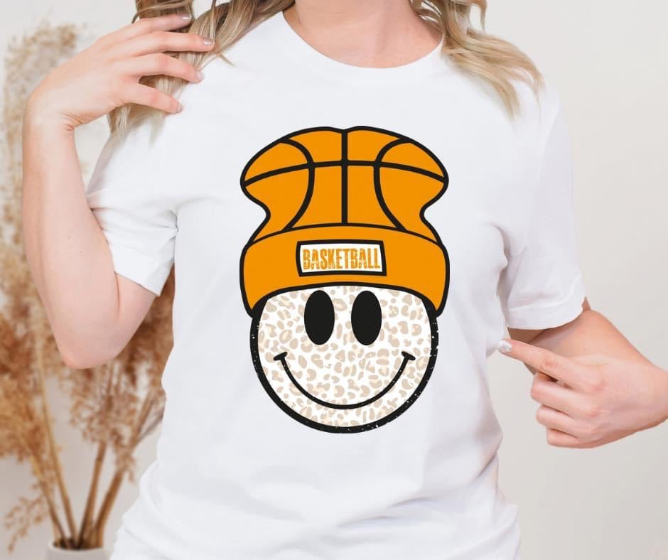 Basketball Smiley Beanie DTF Transfer