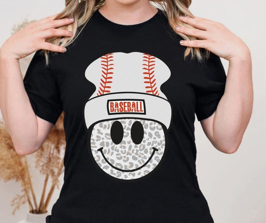 Baseball Smiley Beanie DTF Transfer