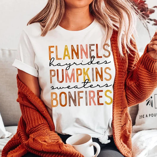 Flannels Pumpkins Bonfires